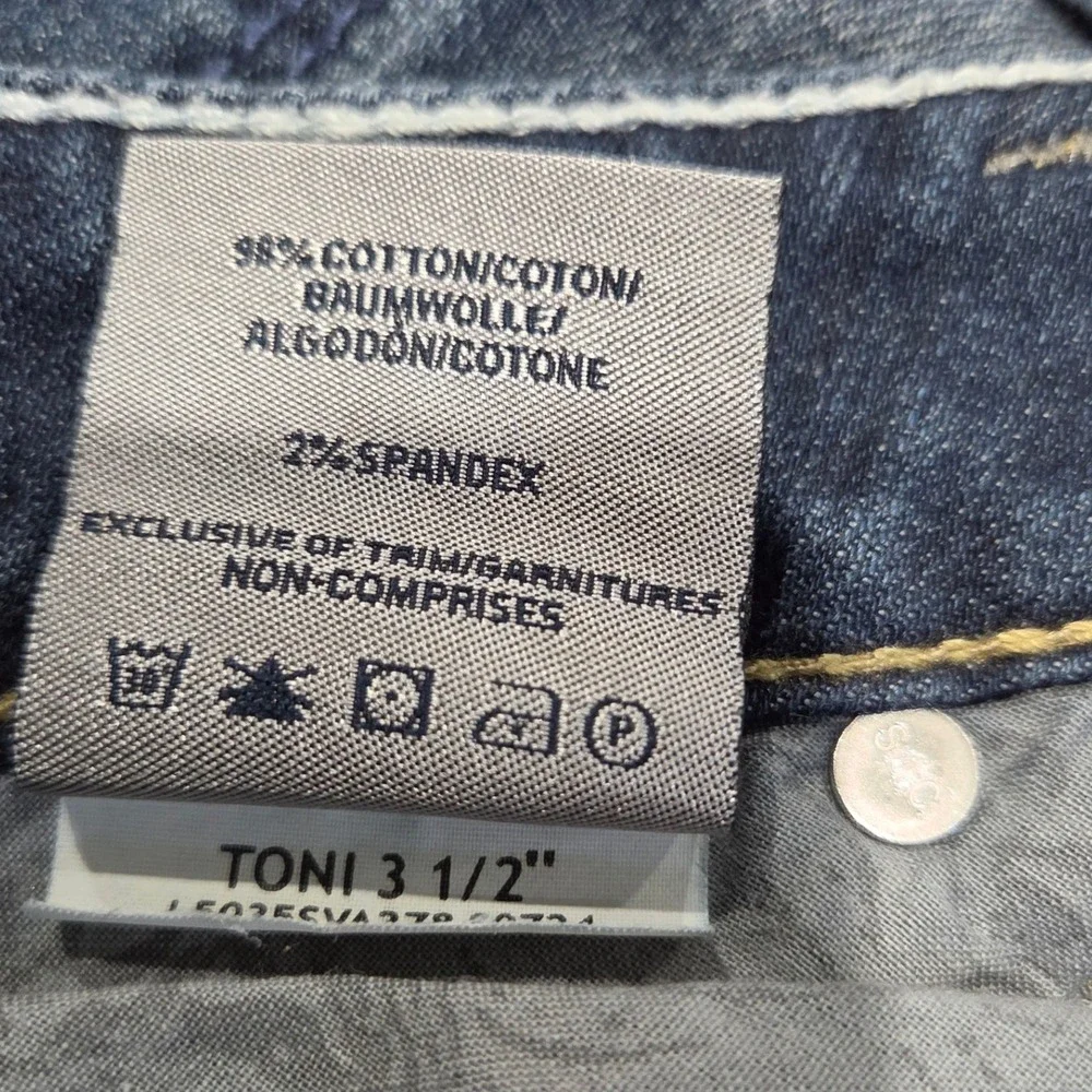 Silver Jeans Co Toni Mid Rise Cuffed Denim Shorts W29 Blue Medium Wash